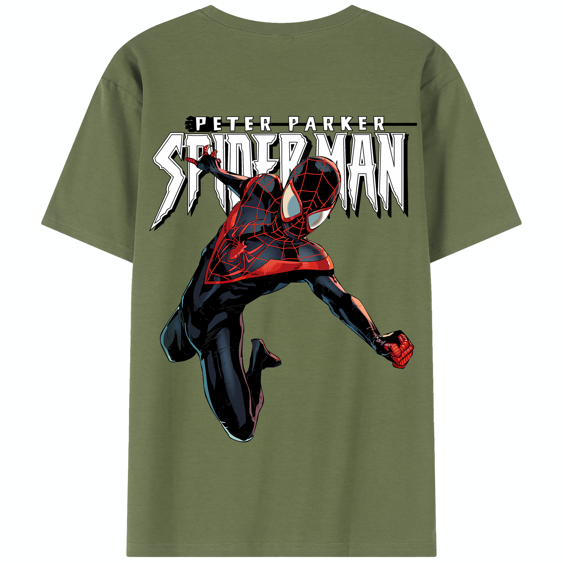 （画像用） Spider Man スパイダーマン 綿100％半袖Tシャツ（背面プリント）